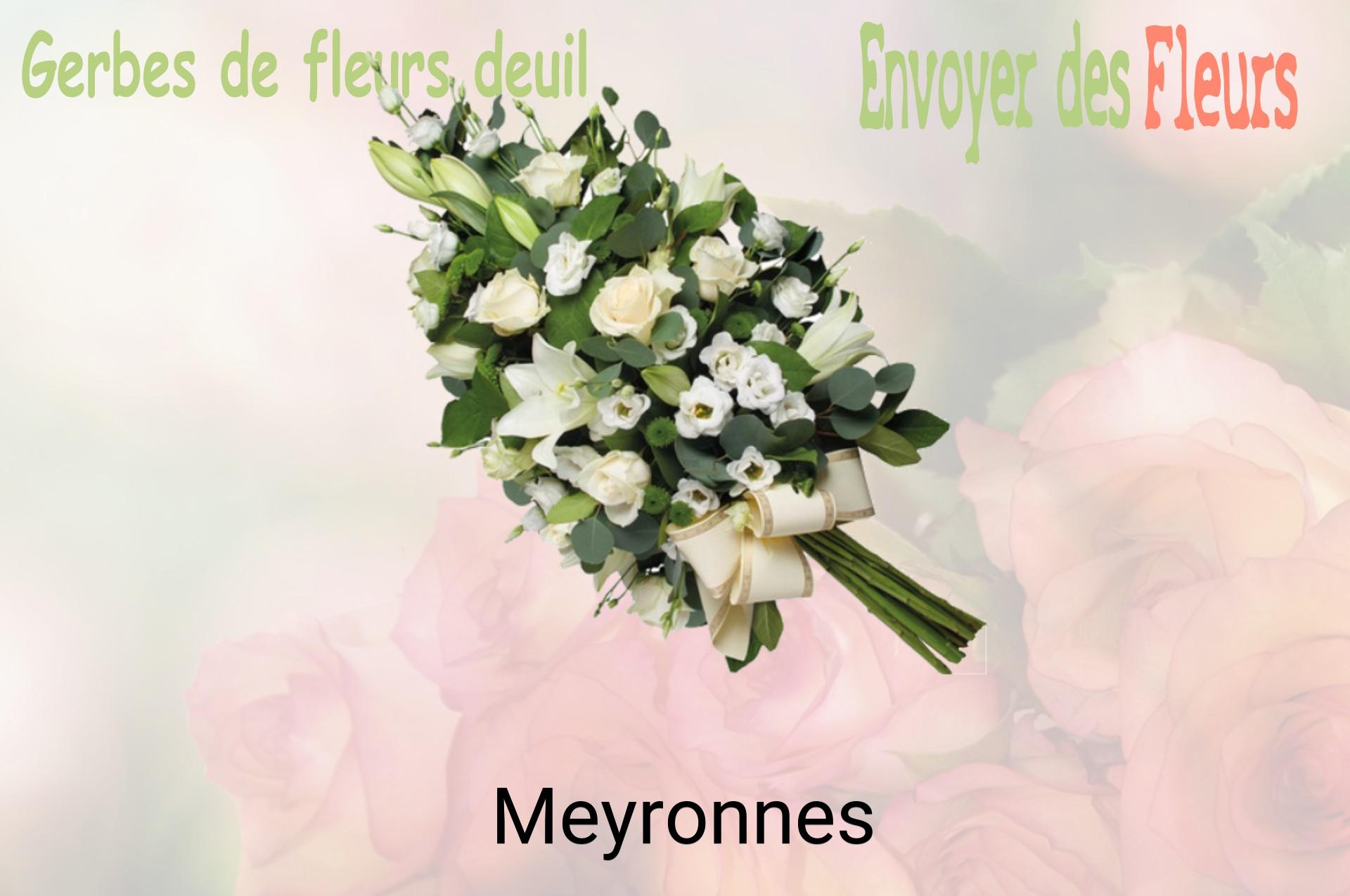 Gerbe de fleurs de deuil livrée à Meyronnes